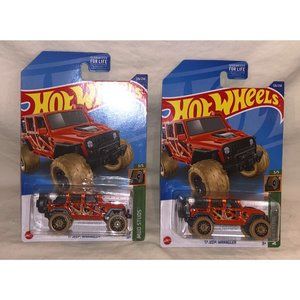 Hot Wheels 2022 Treasure Hunt '17 Jeep Wrangler #126 126/250 Mud Studs LOT OF 2